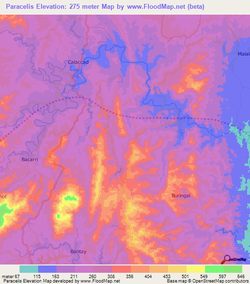 Paracelis,Philippines Elevation Map