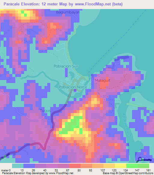 Paracale,Philippines Elevation Map