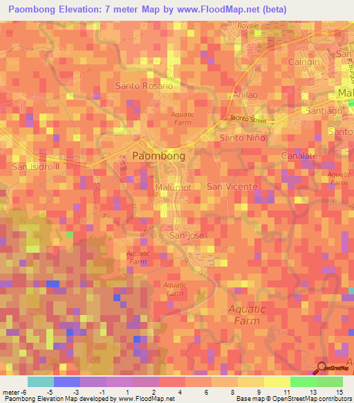 Paombong,Philippines Elevation Map
