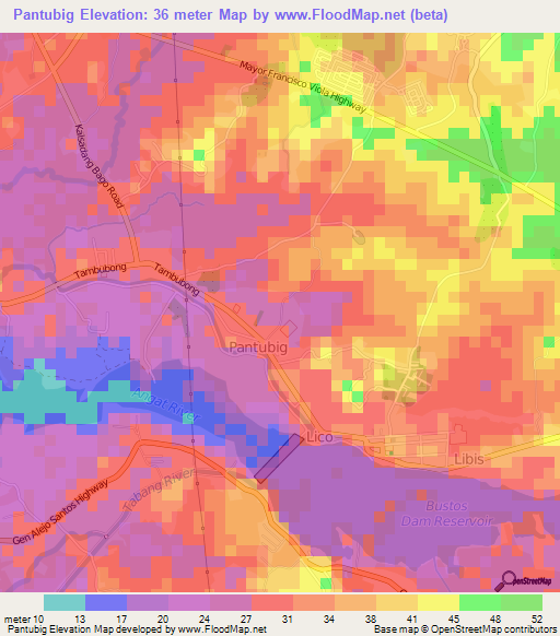 Pantubig,Philippines Elevation Map