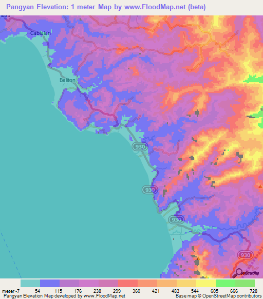 Pangyan,Philippines Elevation Map