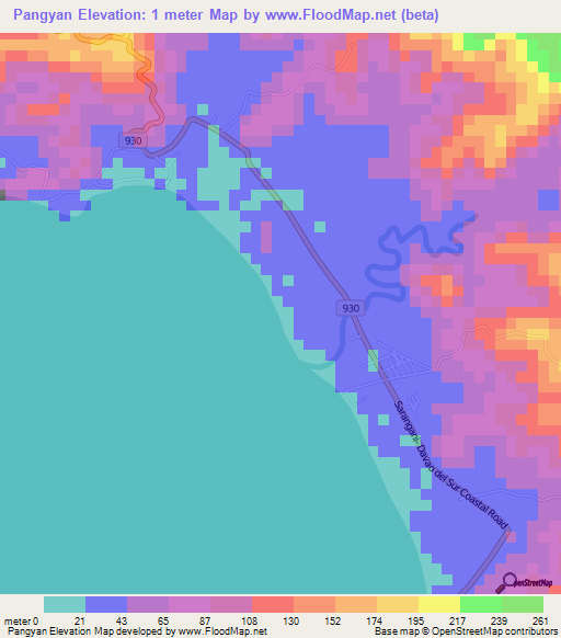 Pangyan,Philippines Elevation Map