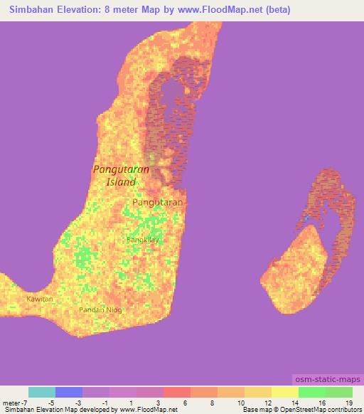 Simbahan,Philippines Elevation Map