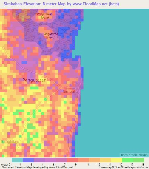 Simbahan,Philippines Elevation Map