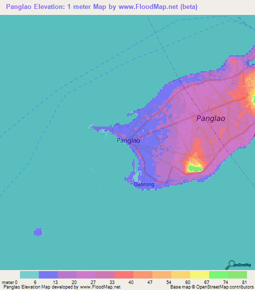 Panglao,Philippines Elevation Map