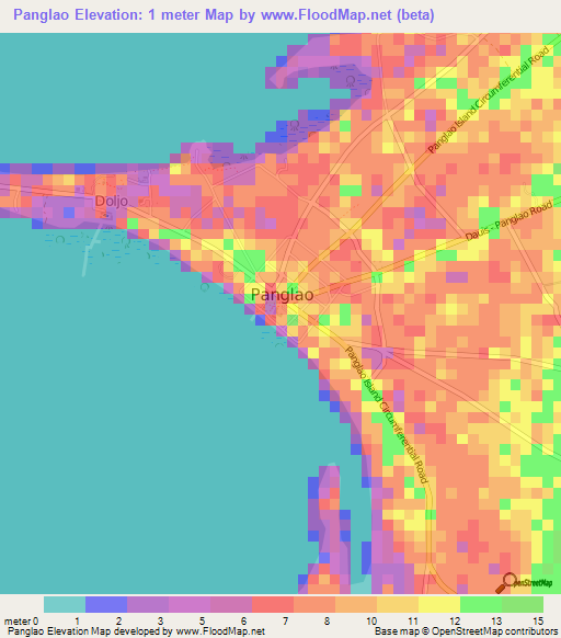 Panglao,Philippines Elevation Map