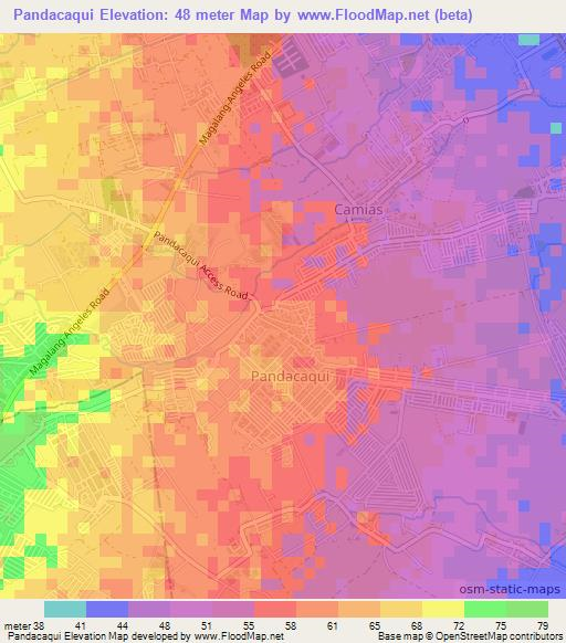 Pandacaqui,Philippines Elevation Map