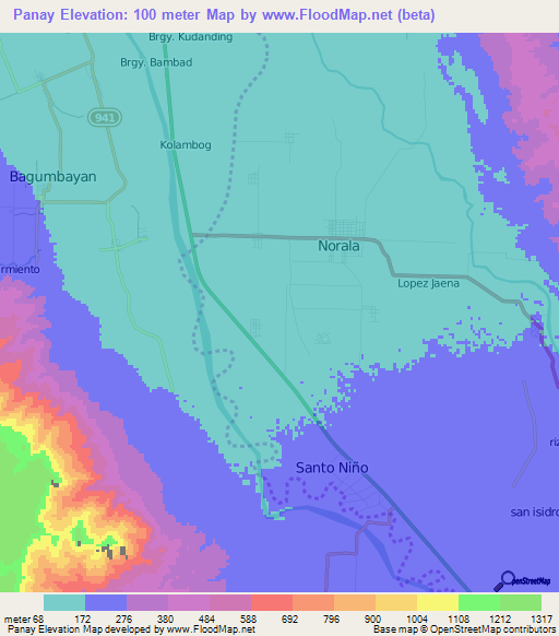 Panay,Philippines Elevation Map