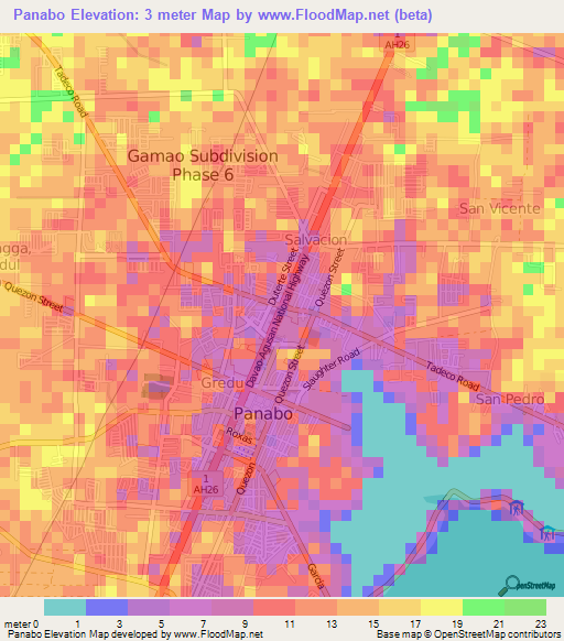 Panabo,Philippines Elevation Map