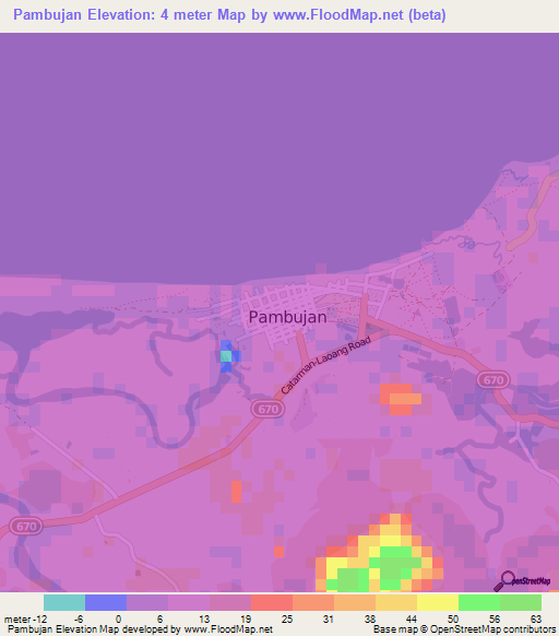 Pambujan,Philippines Elevation Map