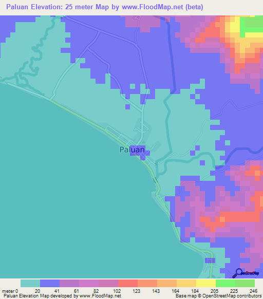 Paluan,Philippines Elevation Map
