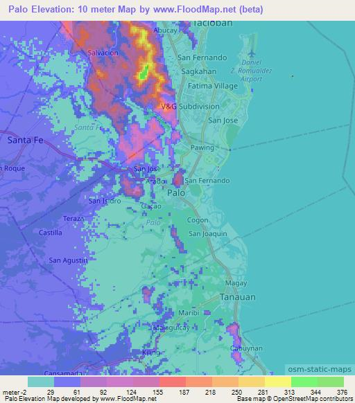 Palo,Philippines Elevation Map