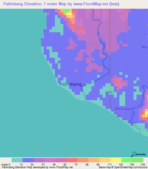 Palimbang,Philippines Elevation Map