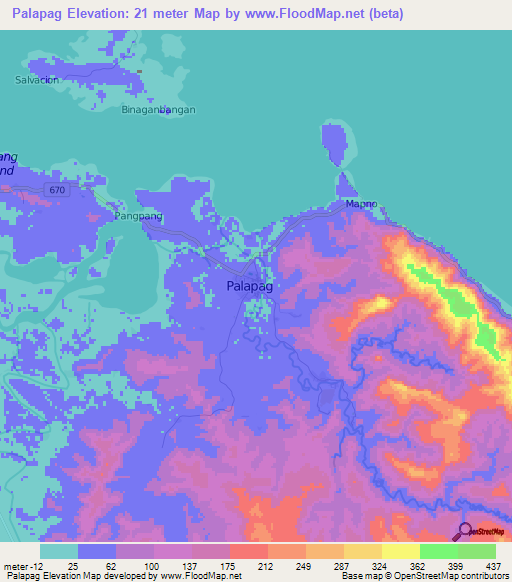 Palapag,Philippines Elevation Map