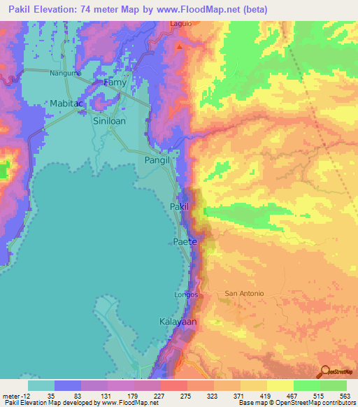 Pakil,Philippines Elevation Map