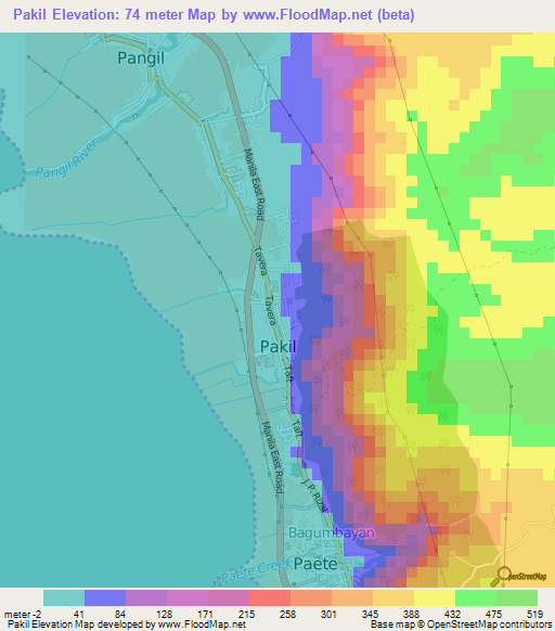 Pakil,Philippines Elevation Map