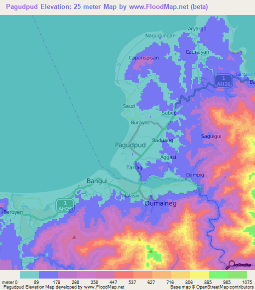 Pagudpud,Philippines Elevation Map