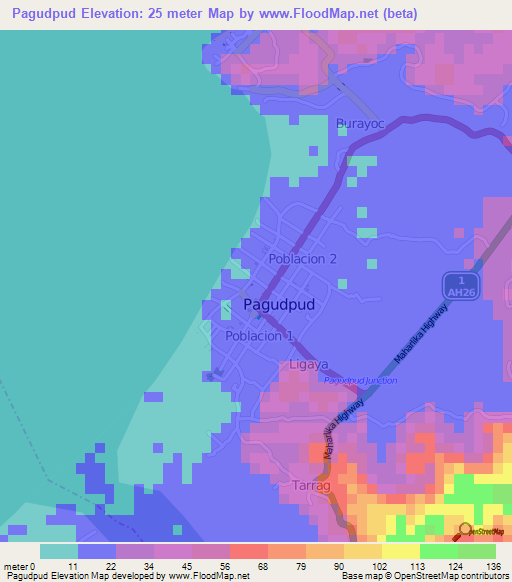 Pagudpud,Philippines Elevation Map