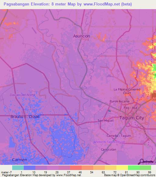 Pagsabangan,Philippines Elevation Map