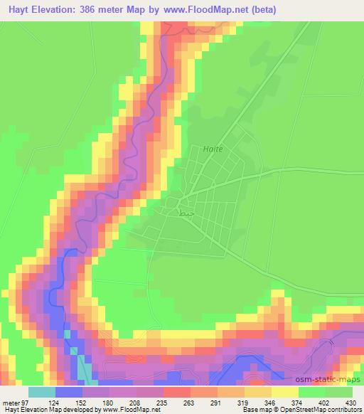 Hayt,Syria Elevation Map