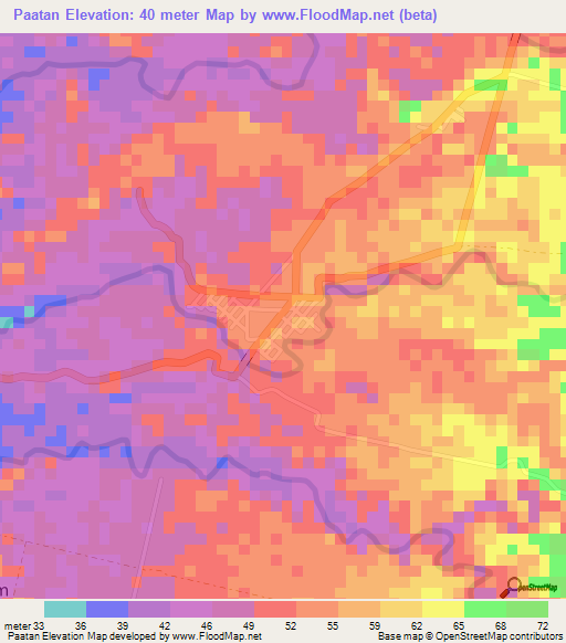 Paatan,Philippines Elevation Map