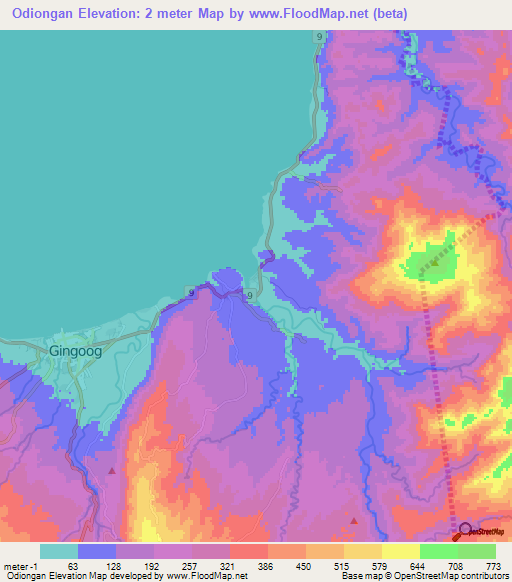 Odiongan,Philippines Elevation Map