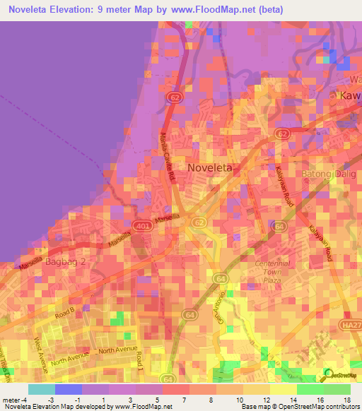 Noveleta,Philippines Elevation Map