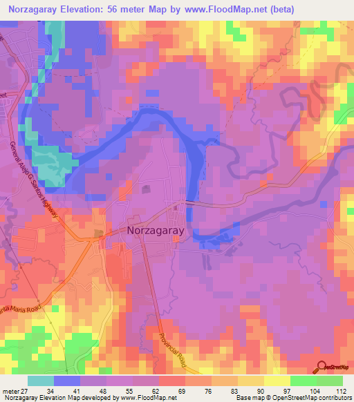 Norzagaray,Philippines Elevation Map