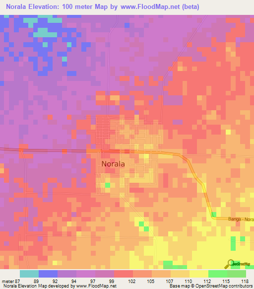 Norala,Philippines Elevation Map
