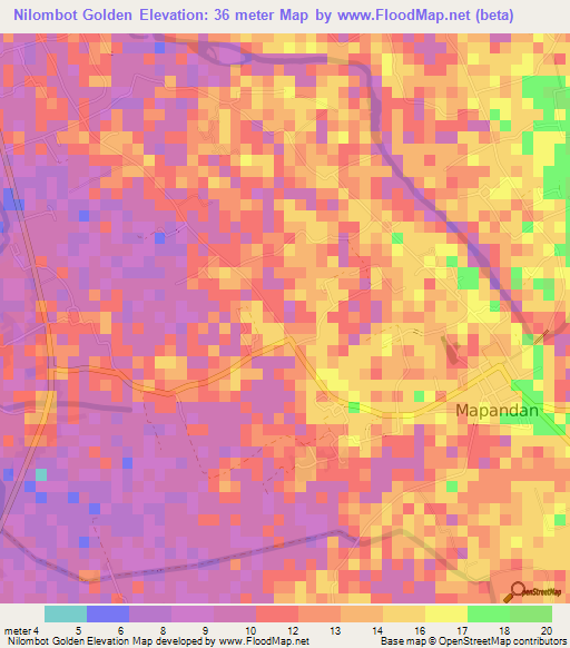 Nilombot Golden,Philippines Elevation Map