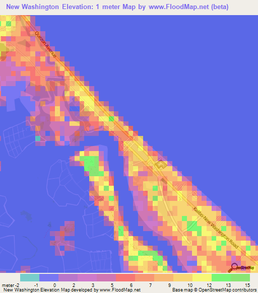New Washington,Philippines Elevation Map