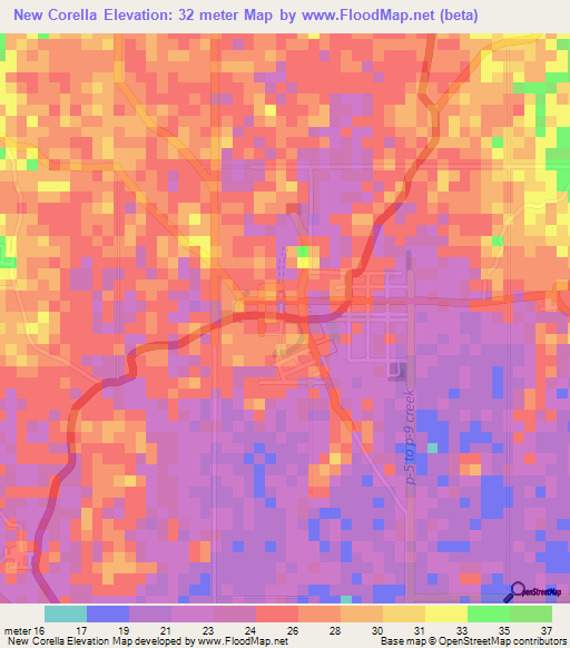 New Corella,Philippines Elevation Map
