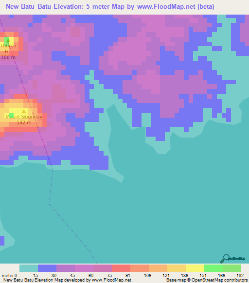 New Batu Batu,Philippines Elevation Map