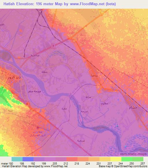 Hatlah,Syria Elevation Map