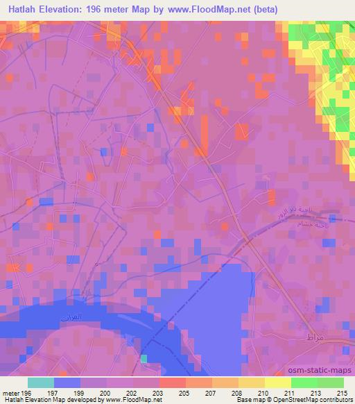 Hatlah,Syria Elevation Map