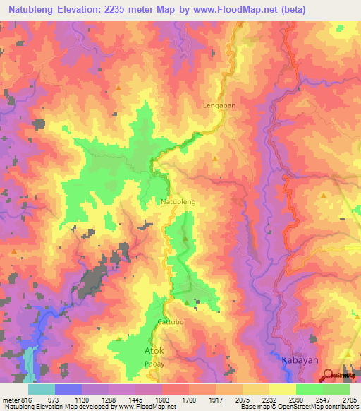Natubleng,Philippines Elevation Map