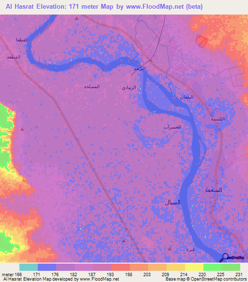 Al Hasrat,Syria Elevation Map