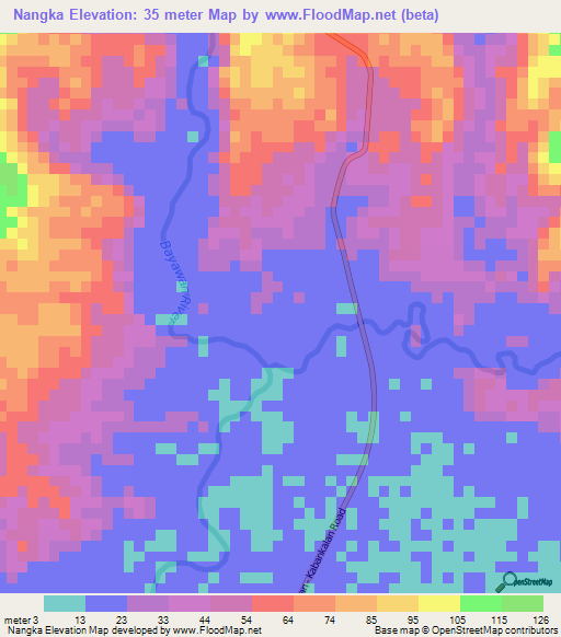 Nangka,Philippines Elevation Map