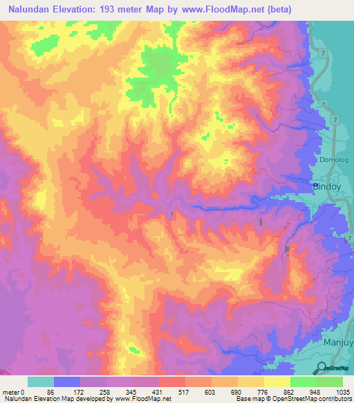 Nalundan,Philippines Elevation Map
