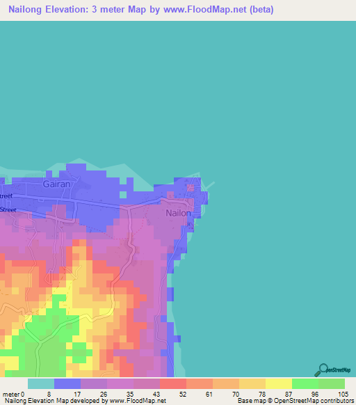 Nailong,Philippines Elevation Map