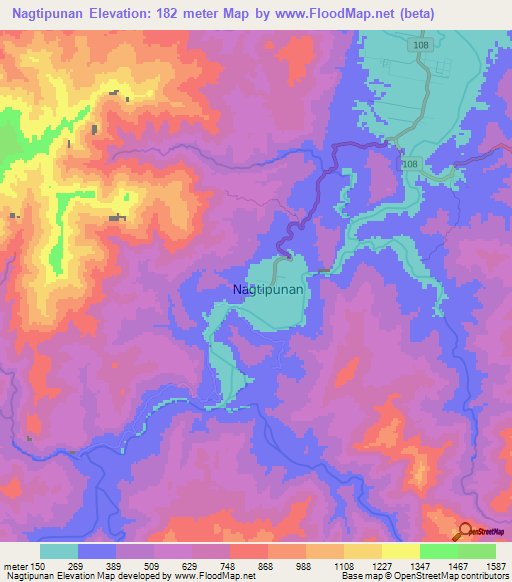 Nagtipunan,Philippines Elevation Map