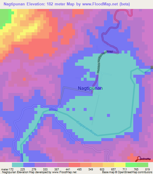 Nagtipunan,Philippines Elevation Map