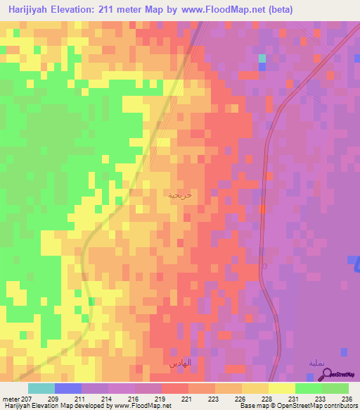 Harijiyah,Syria Elevation Map