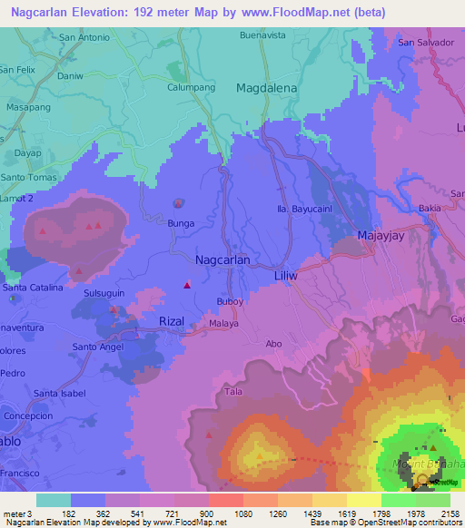 Nagcarlan,Philippines Elevation Map