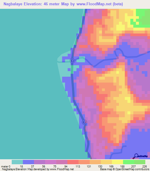 Nagbalaye,Philippines Elevation Map