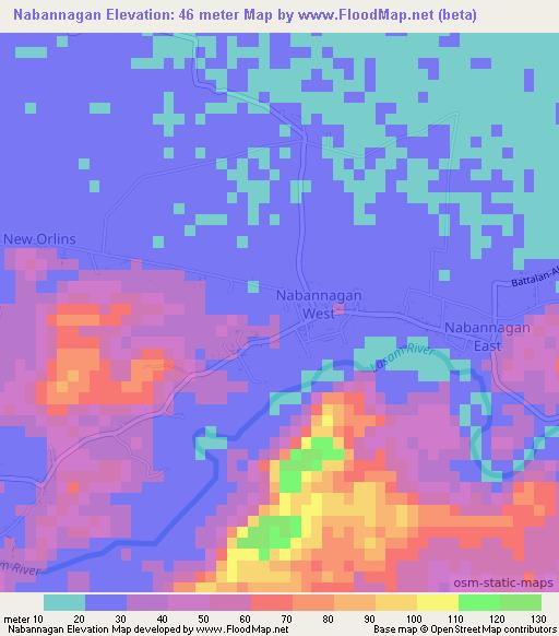 Nabannagan,Philippines Elevation Map