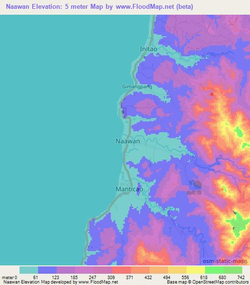 Naawan,Philippines Elevation Map