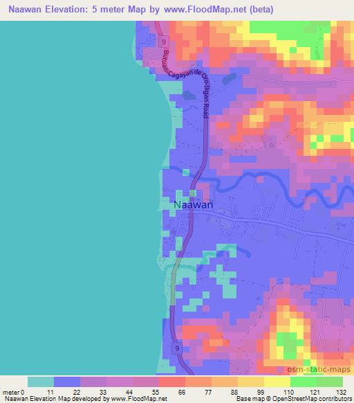 Naawan,Philippines Elevation Map