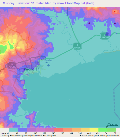 Muricay,Philippines Elevation Map