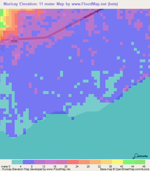 Muricay,Philippines Elevation Map